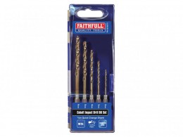 Faithfull HSSE M35 Cobalt Quick-Change Impact Drill Bit Set, 5 Piece £12.49